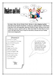 English Worksheet: Food and numbers