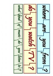 English Worksheet: Puzzle - Word Order in Questions - Simple Present