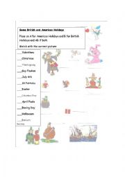 English Worksheet: British and American Holidays