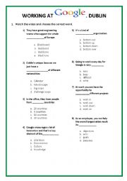 English Worksheet: WORKING AT GOOGLE