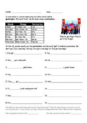 English Worksheet: Has/Have Contractions with Has/Have Practice