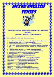 English Worksheet: All English Tenses
