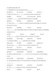504 vocabulary book- review tests of units 1-6