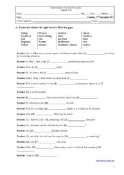 English Worksheet: Family