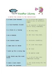 English Worksheet: Weather Idioms