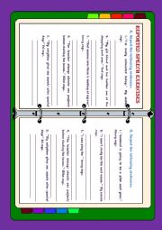 English Worksheet: reported speech