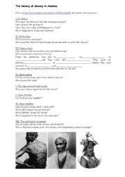 English Worksheet: The history of slavery in America