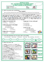 English Worksheet: 7th grades *reading comprehension,comparative,superlative,TV programmes,was-were