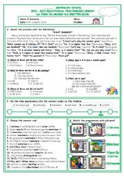 English Worksheet: 7th grades *reading comprehension,comparative,superlative,TV programmes,was-were