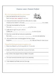 English Worksheet: Passive Voice : Present Perfect Tense