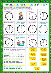 English Worksheet: What time is it?