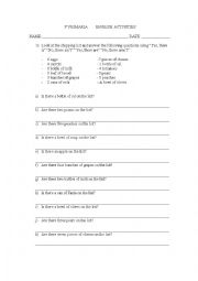 English Worksheet: TERE IS/ARE SOME - THERE ISNT/ARENT ANY
