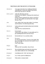 English Worksheet: the wolf and the seven little kids