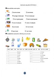 English Worksheet: Noun Quantifiers