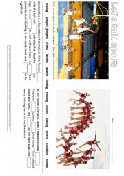English Worksheet: Sports action gapfill