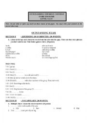 Test paper for level 3A-4A