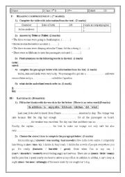English Worksheet: 9th form 2nd term full test