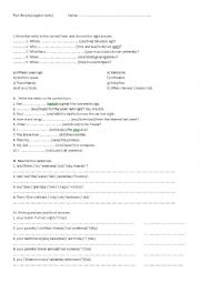 English Worksheet: Past Simple Test - regular verbs