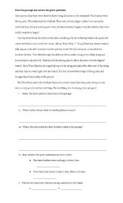 English Worksheet: Reading Comprehensions