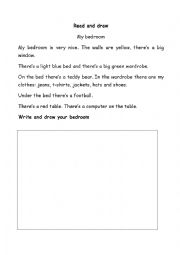 English Worksheet: My bedroom