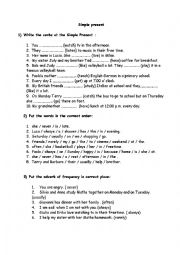 English Worksheet: simple present 