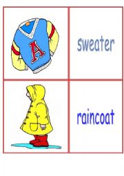 English Worksheet: Winter clothes - flashcards