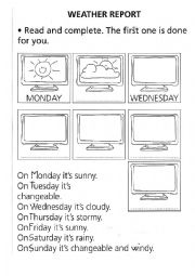 English Worksheet: Weather report