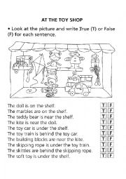 English Worksheet: AT THE SHOP