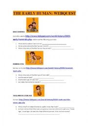 English Worksheet: Early Humans: Webquest