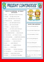 English Worksheet: PRESENT CONTINUOUS