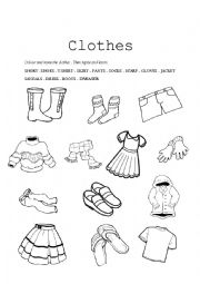 clothes - ESL worksheet by Andrea87