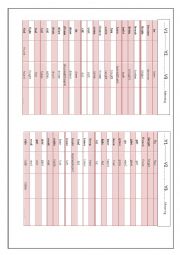 irregular verb tense