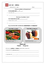 English Worksheet: GMOs