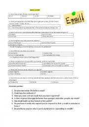 English Worksheet: Email Survey for Conversation