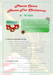 English Worksheet: Please Come Home for Christmas by the Eagles