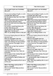 English Worksheet: New year discussion