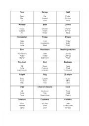 English Worksheet: Taboo - parts of a house 2