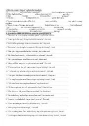 English Worksheet: reported speech