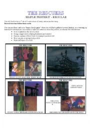 English Worksheet: exercises with Disney : The Rescuers - REGULAR simple preterit