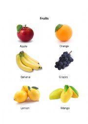 English Worksheet: Fruits