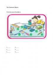 English Worksheet: Classroom Objects