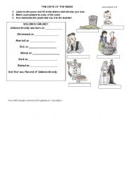 English Worksheet: Solomon Grundy Days of the week