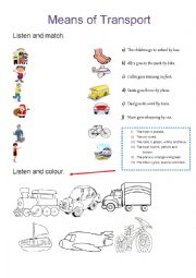 English Worksheet: Means of Transport