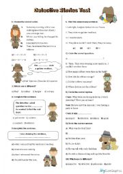 English Worksheet: Detective Stories Test 