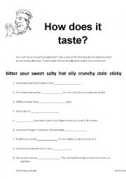 English Worksheet: How does it taste?