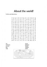 English Worksheet: About the World