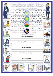 English Worksheet: Simple Present - Questions with When. Two Pages Plus Key.