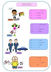 English Worksheet: Have got / Has got - Havent got / Hasnt got