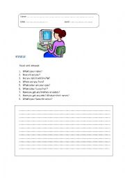 English Worksheet: Myself composition