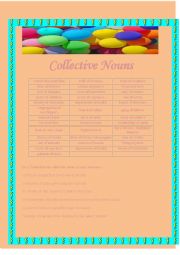 English Worksheet: Collective Nouns